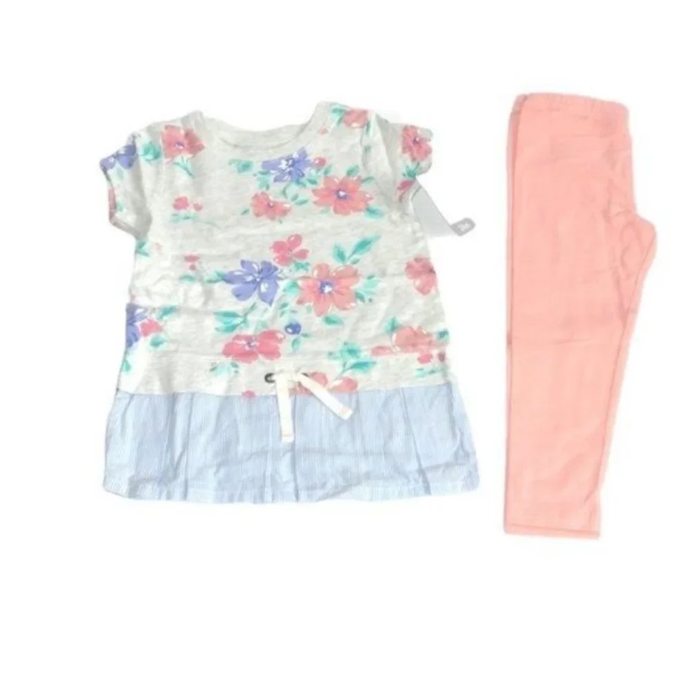 Carter's Oatmeal Floral Top & Legging Set 24 month‎